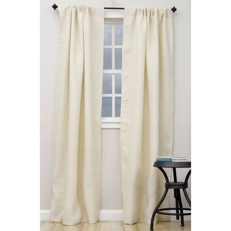 Open Weave Lined Burlap Curtain Panel