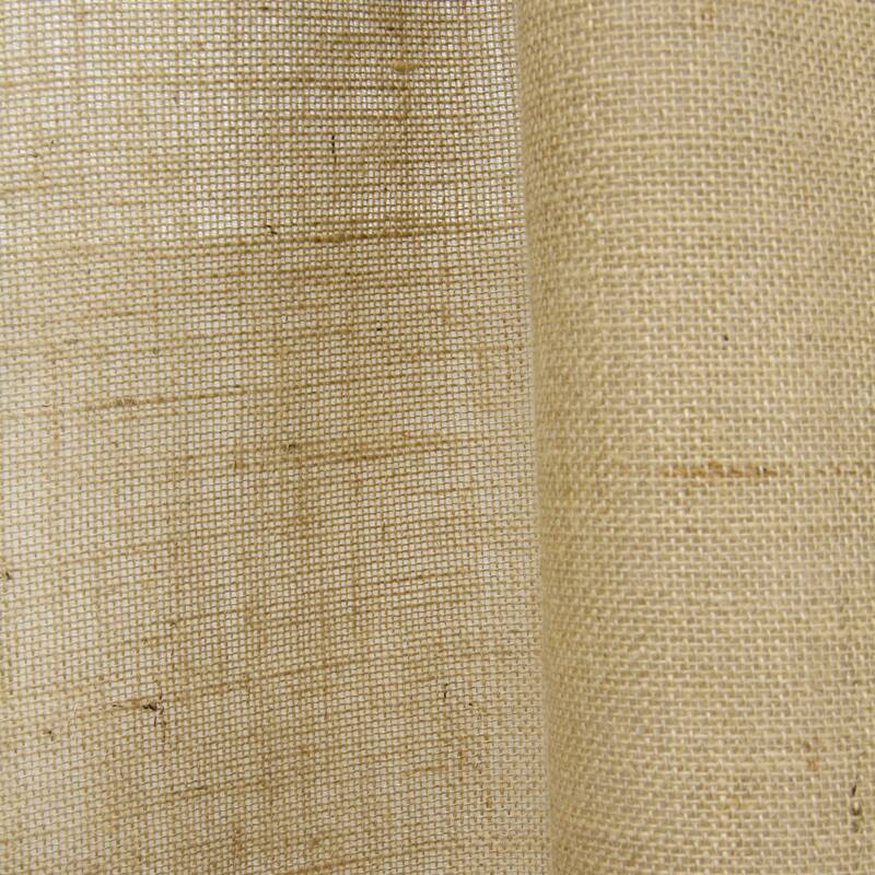 Open Weave Lined Burlap Curtain Panel