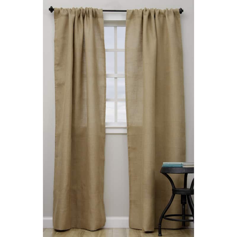 Open Weave Lined Burlap Curtain Panel - 42 x 96 - Natural