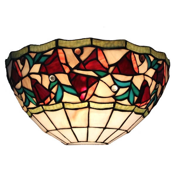 Amora Lighting Tiffany Style 12 inch Floral Wall Sconce Lamp Amora Lighting Tiffany Style