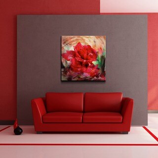 Sheila Golden 'Bouquet in Pink' Small Gallery-Wrapped Canvas Art (18