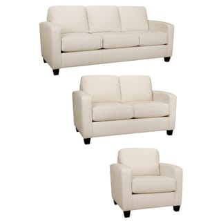 Bryce Italian Top Grain Leather Sofa, Loveseat And Chair Set - Bed Bath ...