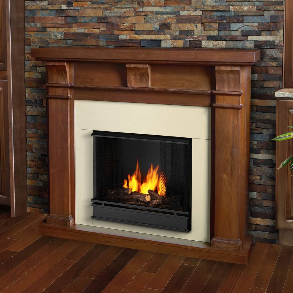 Real Flame Walnut Porter Gel Fireplace