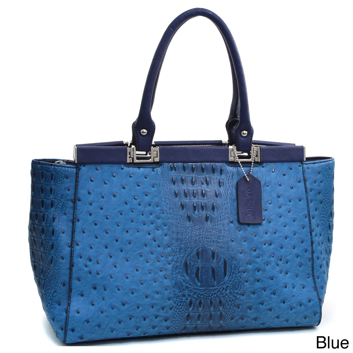 Dasein Ostrich And Croco Fusion Wide Petite Tote