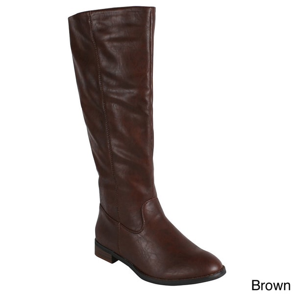 Reneeze 'APPLE-2' Women's Side Zip Knee-High Riding Boots - Free ...