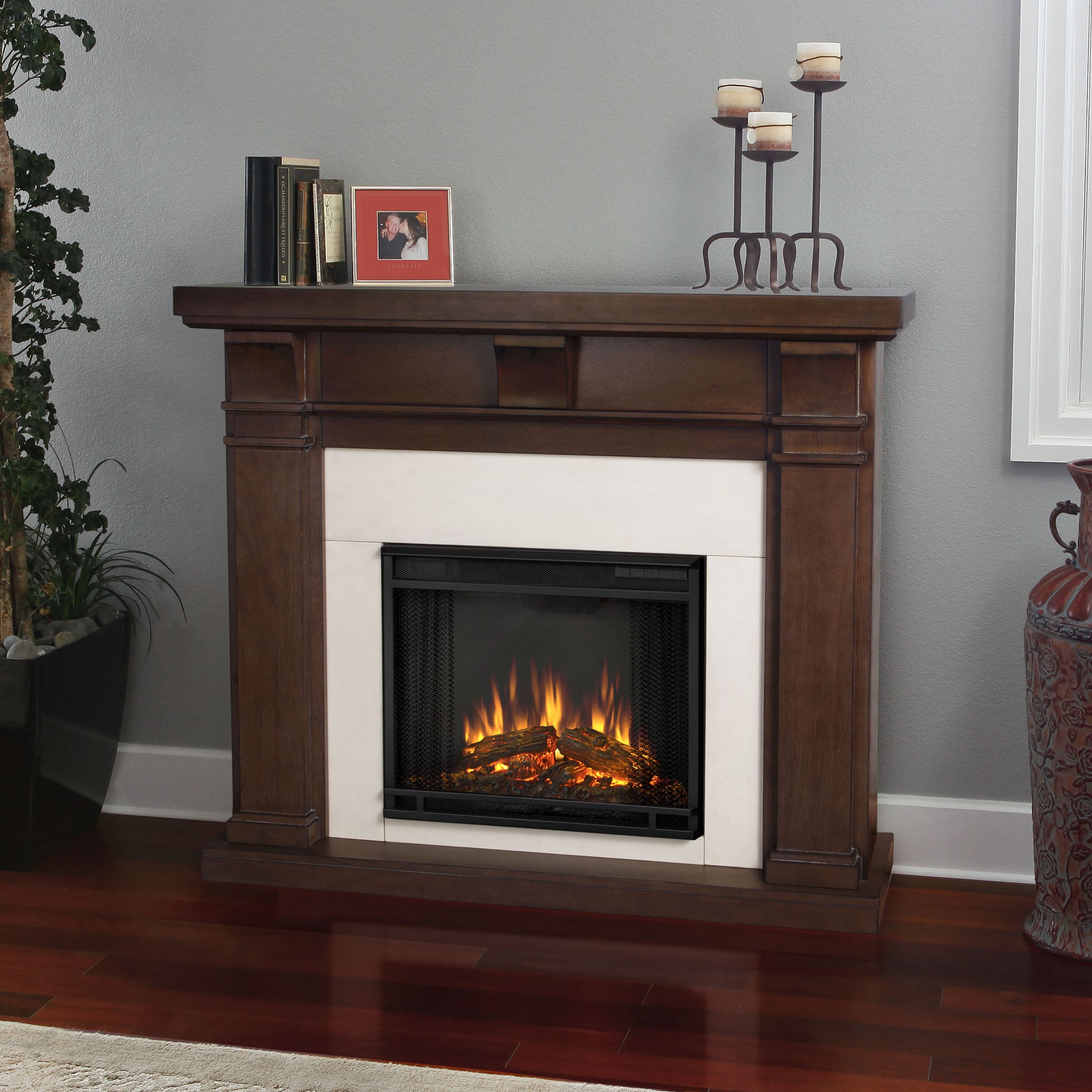 Real Flame Vintage Black Maple Porter Electric Fireplace