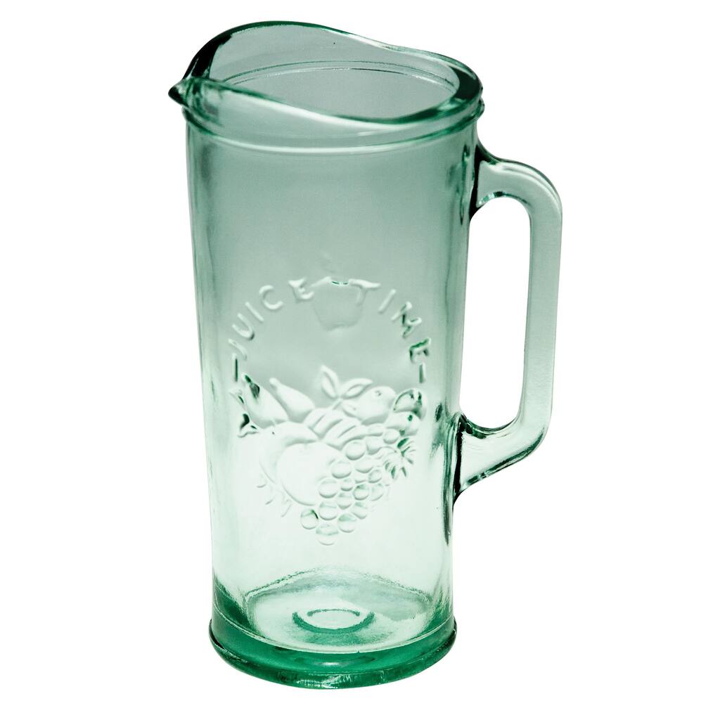 Set of 2 Recycled Glass Juice Time Pitchers