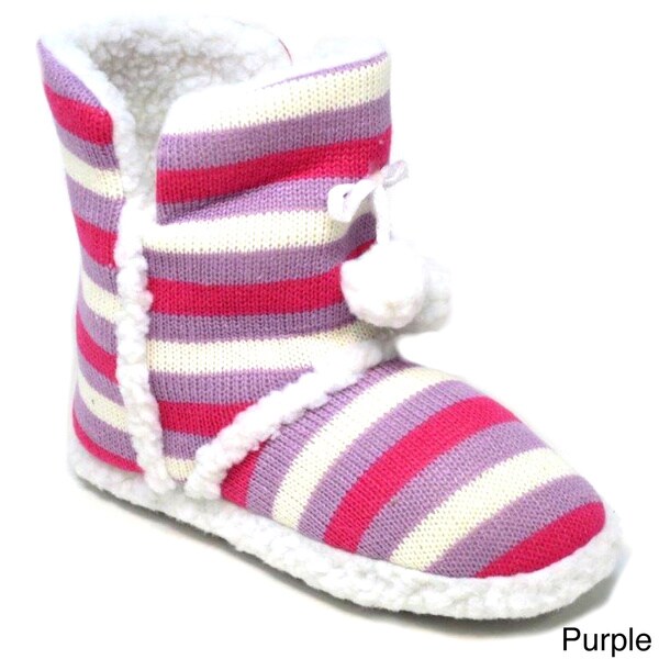 striped slipper boots