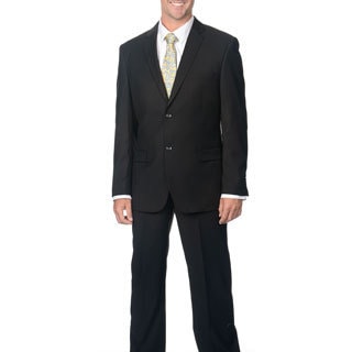 West End Men's Young Look Slim Fit Wool Feel 2-button Black Suit ...