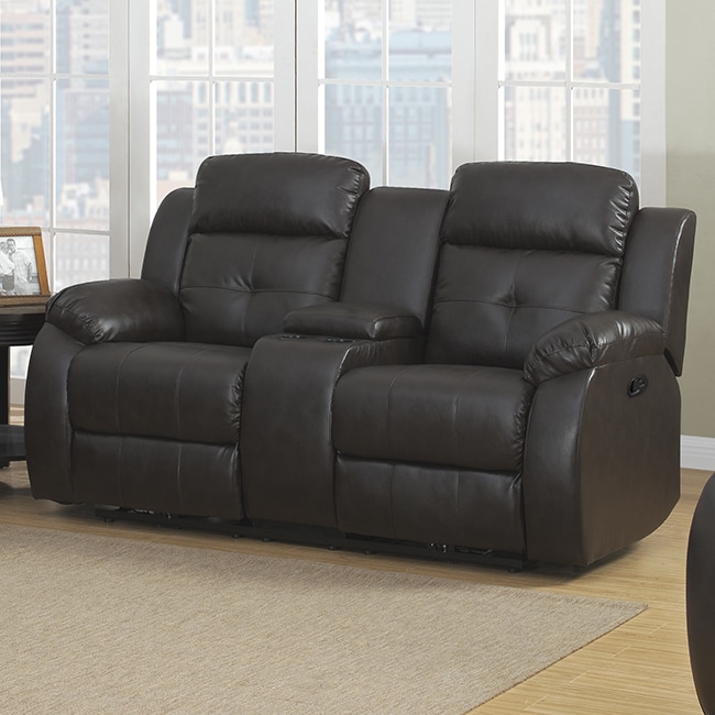 Troy Dark Brown Reclining Loveseat