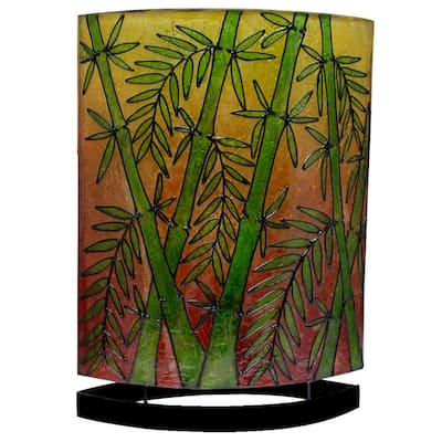 Handmade 20-inch High Oval Bamboo Table Lamp (Indonesia)