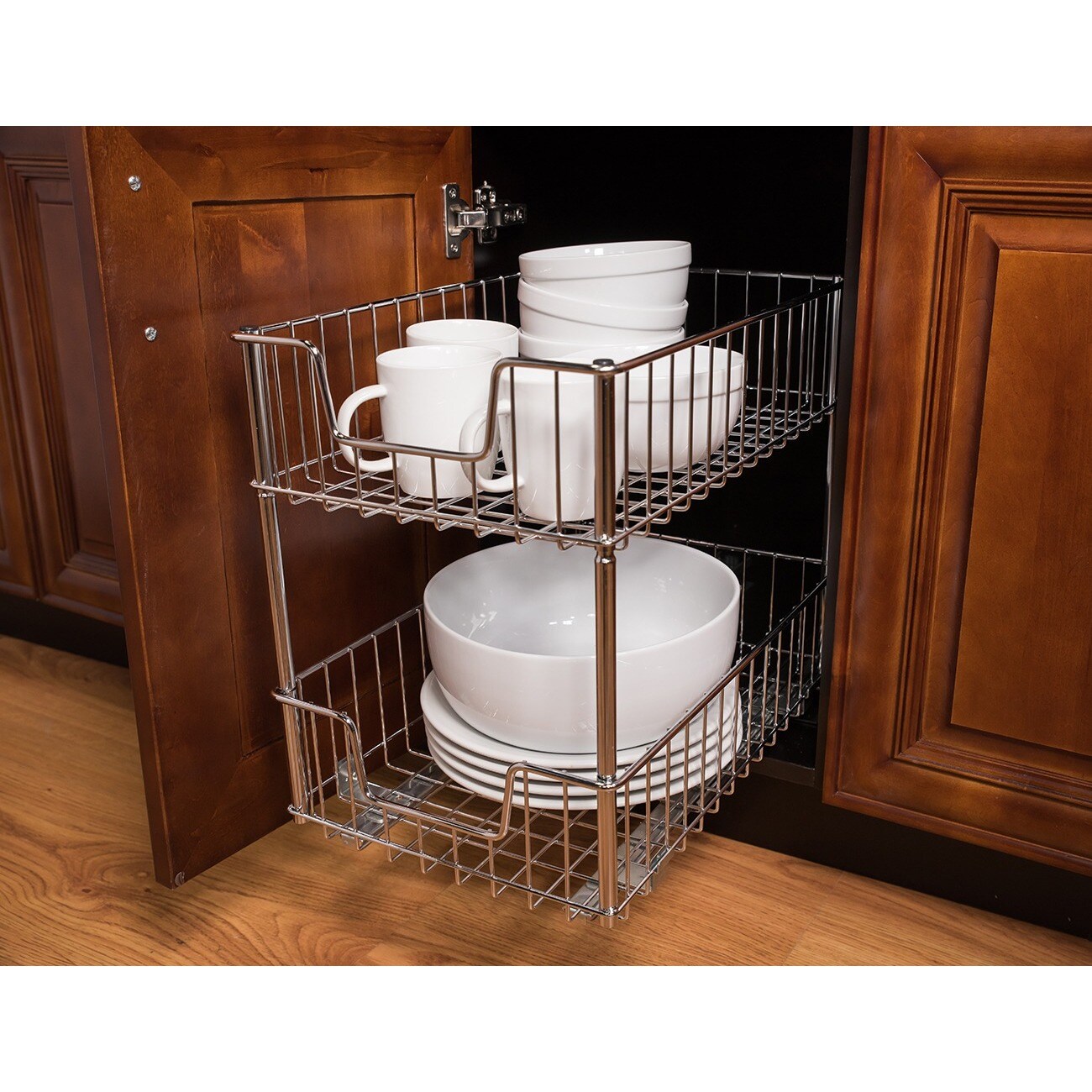 Trinity Basics EcoStorage 2-Tier Can Organizer Rack, 2-Pack, Chrome