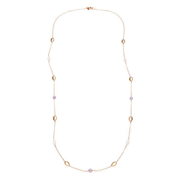 slide 1 of 10, Bronzoro 18 k Gold Overlay Quartz Stone Necklace