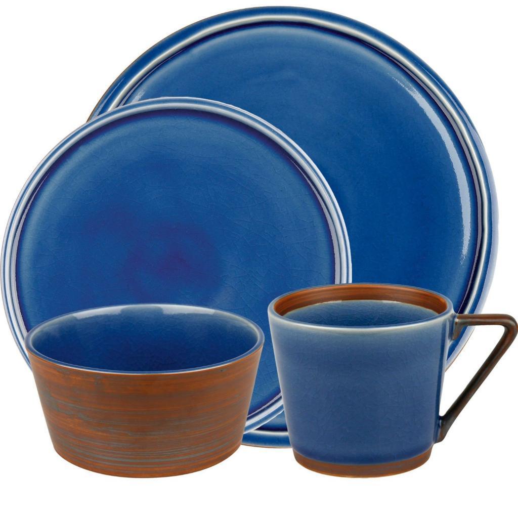 Pure Nature Blue 16 piece Ceramic Dinnerware Set