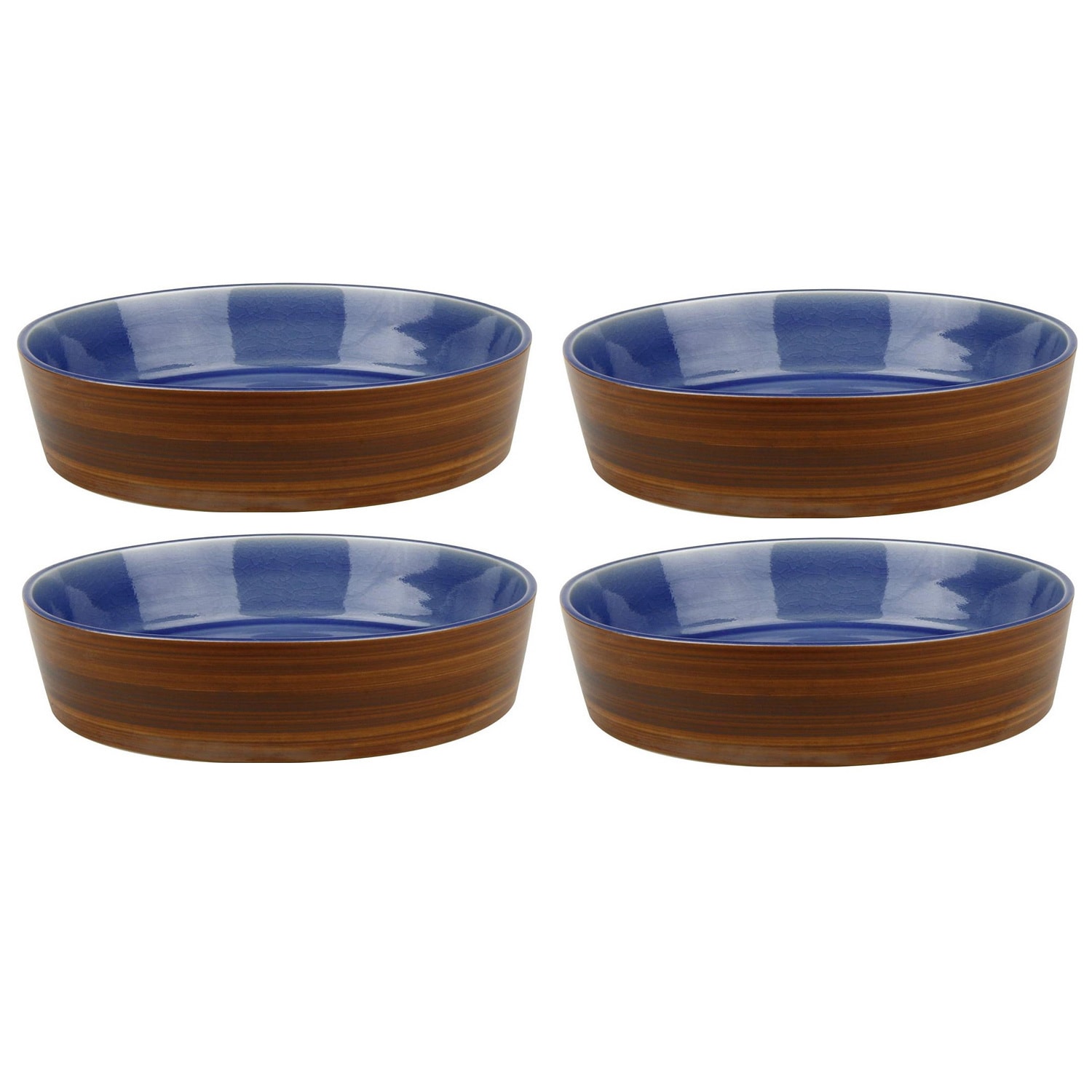 Waechtersbach Pure Nature Blue Soup Plates/ Lids (set Of 4)