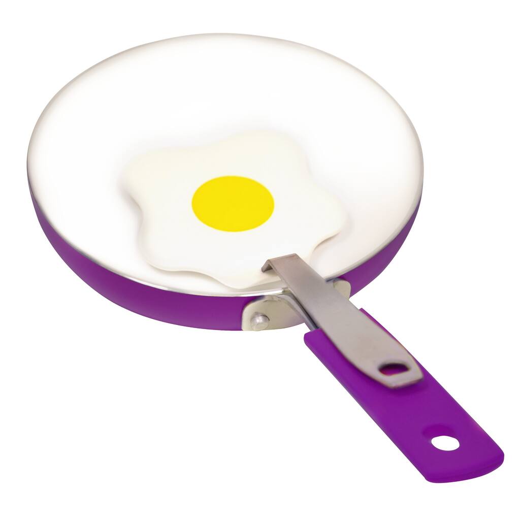 Ceramic Non-Stick Purple Aluminum Fry Pan with Spatula