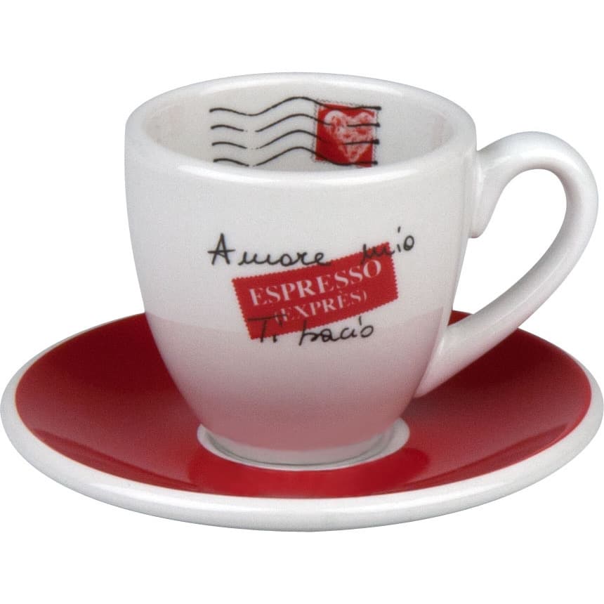 Konitz Coffee Bar Amore Mio Espresso Cups and Saucers (Set of 4)
