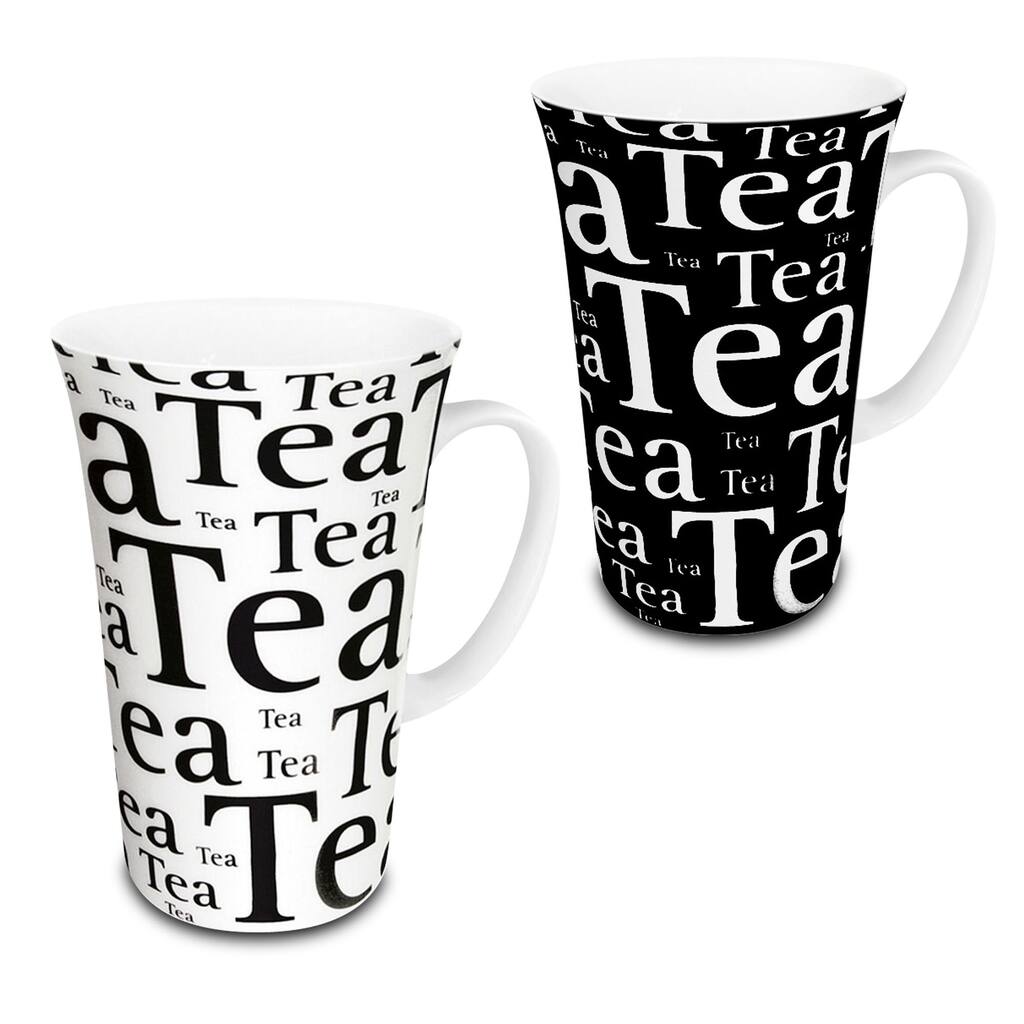Konitz Assorted Black/ White Tea Mega Mugs (Set of 4)