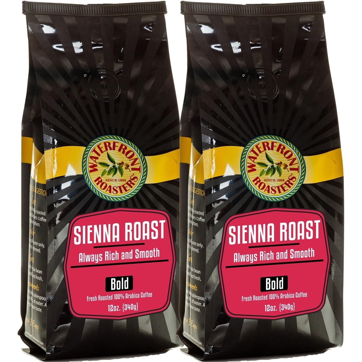 Waterfront Roasters Sienna Roast Ground Coffee (set Of 2 12 oz Bag)