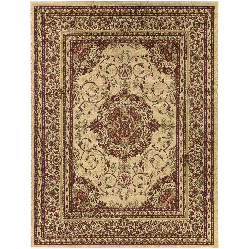 Oriental Medallion Beige Area Rug (710 X 910)