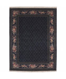 Nourison Hand knotted Legacy Foulard Black Wool Rug (8'6 x 11'6) Nourison 7x9   10x14 Rugs