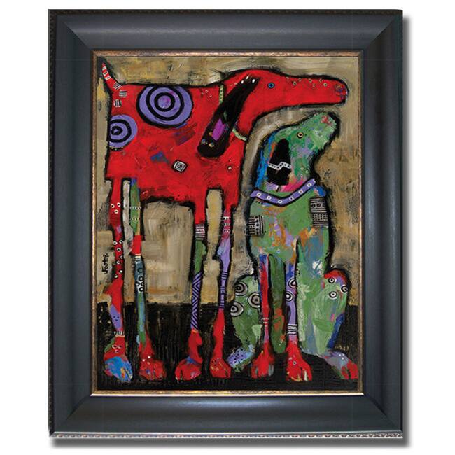 Jenny Foster 'Wait and Stay' Canvas Art - Black with Gold Framing 18 x 24