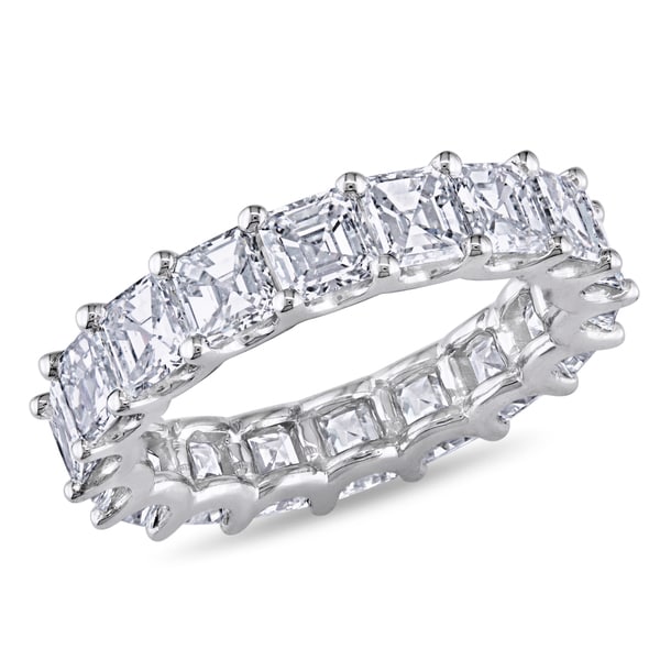 Miadora 18k Gold 5ct TDW Certified Asscher Cut Diamond Eternity Band (E F, VS1 VS2) Miadora One of a Kind Rings