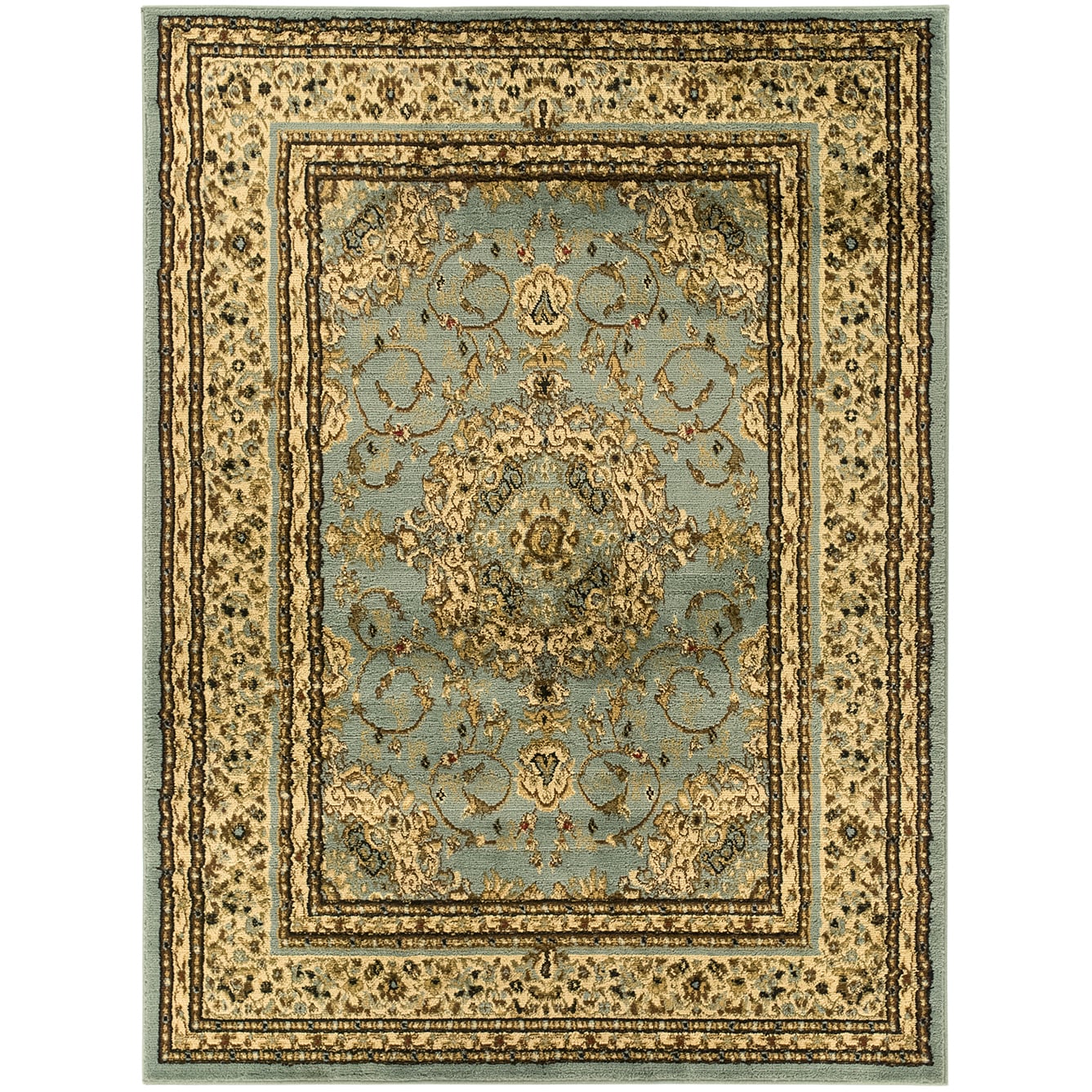 Oriental Medallion Sage Area Rug (710 X 910)