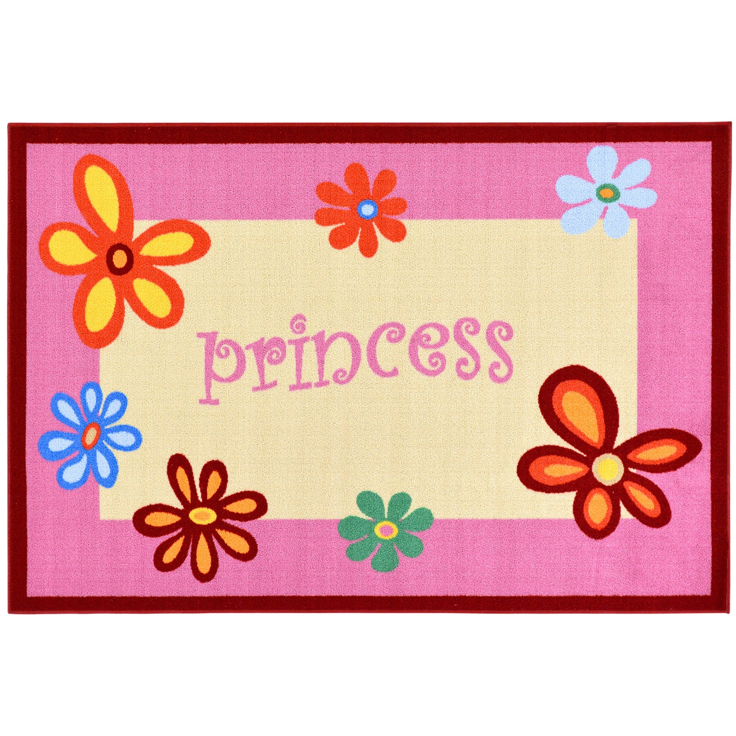 Childrens Princess Script Design Pink Area Rug (33 X 5)