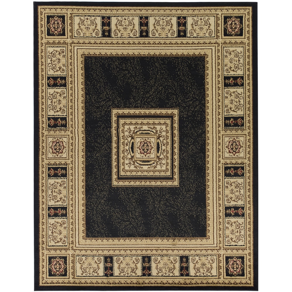 European Design Black Area Rug (53 X 7)