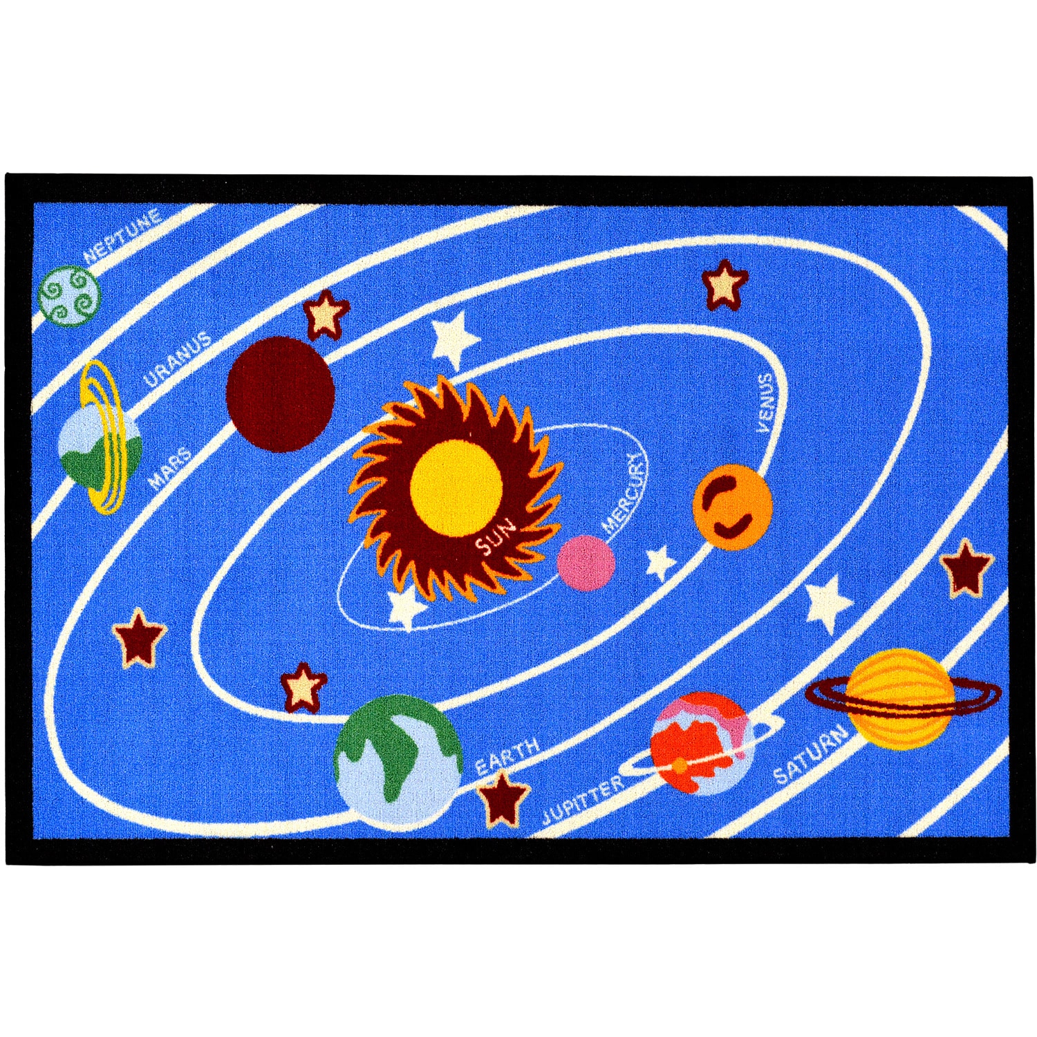 Childrens Solar System Design Blue Area Rug (33 X 5)