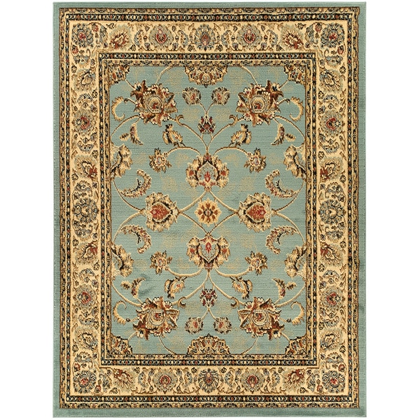 Blue Traditional Oriental Design Area Rug (5'3 x 7') 5x8   6x9 Rugs