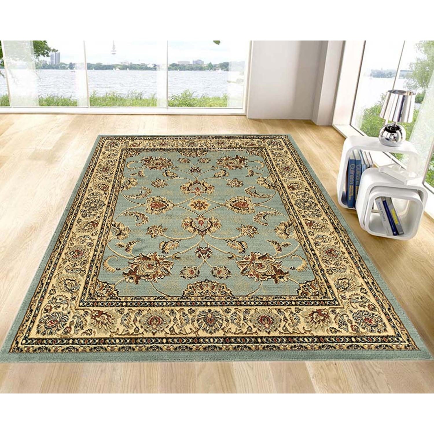 Blue Traditional Oriental Design Area Rug (53 X 7)