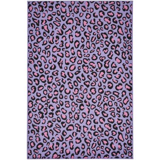 Ottomanson Purple Leopard Print Area Rug (5' x 7') - Free Shipping ...