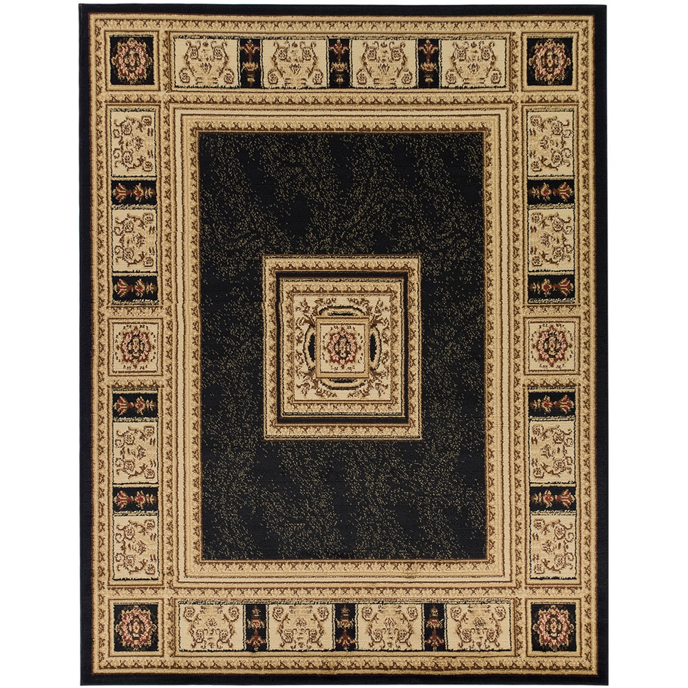 Black Traditional European Design Area Rug (710 X 910)