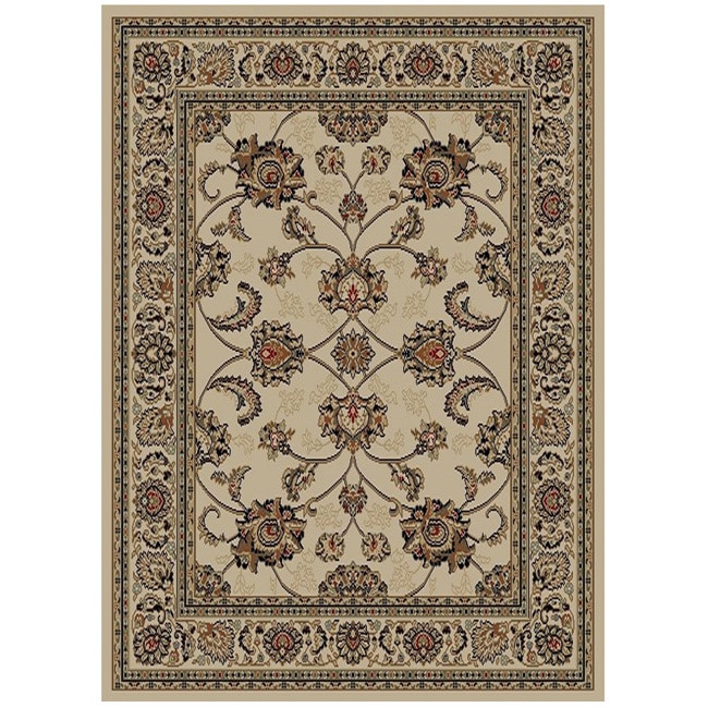 Beige Oriental Design Area Rug (53 X 7)