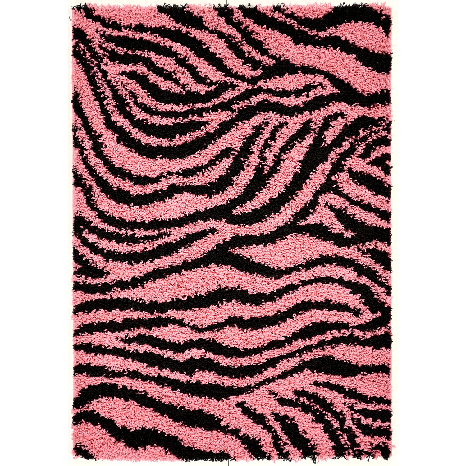 Pink/ Black Animal Print Zebra Area Rug (5 X 7)