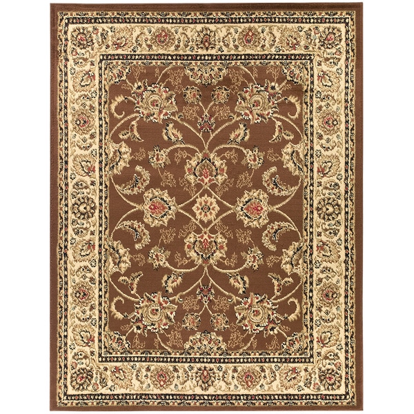 Brown Oriental Design Area Rug (3'11 x 5'3) 3x5   4x6 Rugs