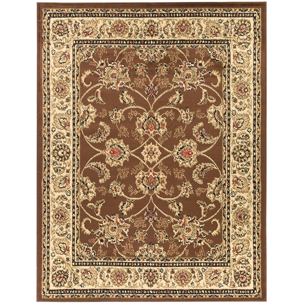 Brown Oriental Design Area Rug (53 X 7)