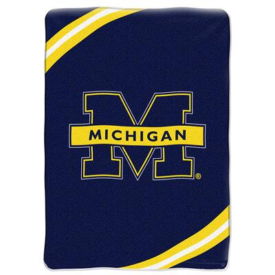 NCAA University of Michigan Wolverines Raschel Force Throw - Overstock ...