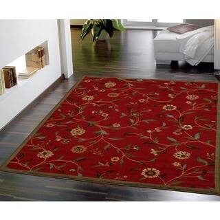 Non Slip 5x8 6x9 Rugs For Less Ottomanson Dark Red Fl Garden Design Non Skid Area Rug 5 X 7