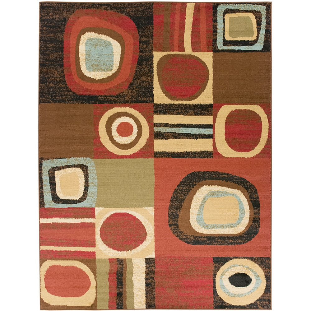 Contemporary Abstract Design Multi color Rug (710 X 910)