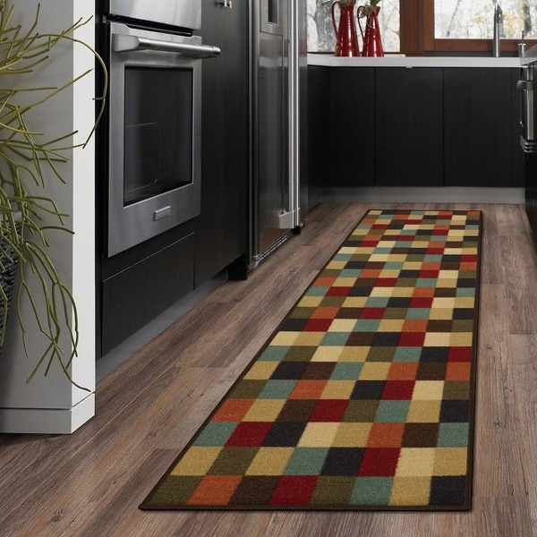 Ottomanson Ottohome Collection Checkered Design Area Rug - 1'8" x 4'11"