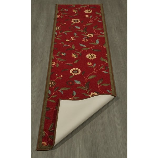 Ottomanson Ottohome Collection Floral Pattern Modern Area Rug Bed