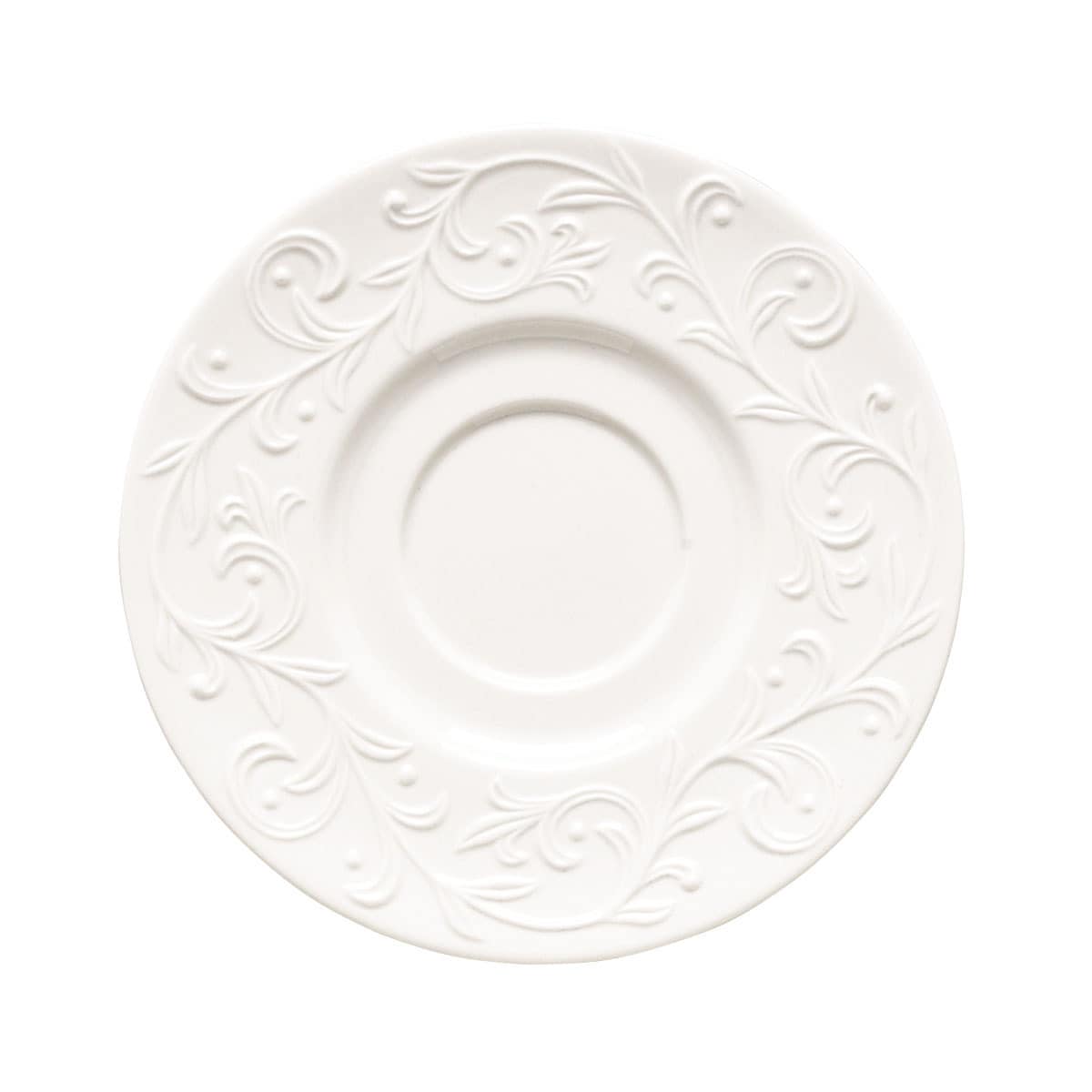 Lenox Opal Innocence Carved Vine Motif White Porcelain Saucer