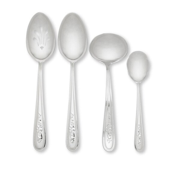 Lenox Opal Innocence Vine Motif Stainless Steel 4-Piece Flatware Hostess Set