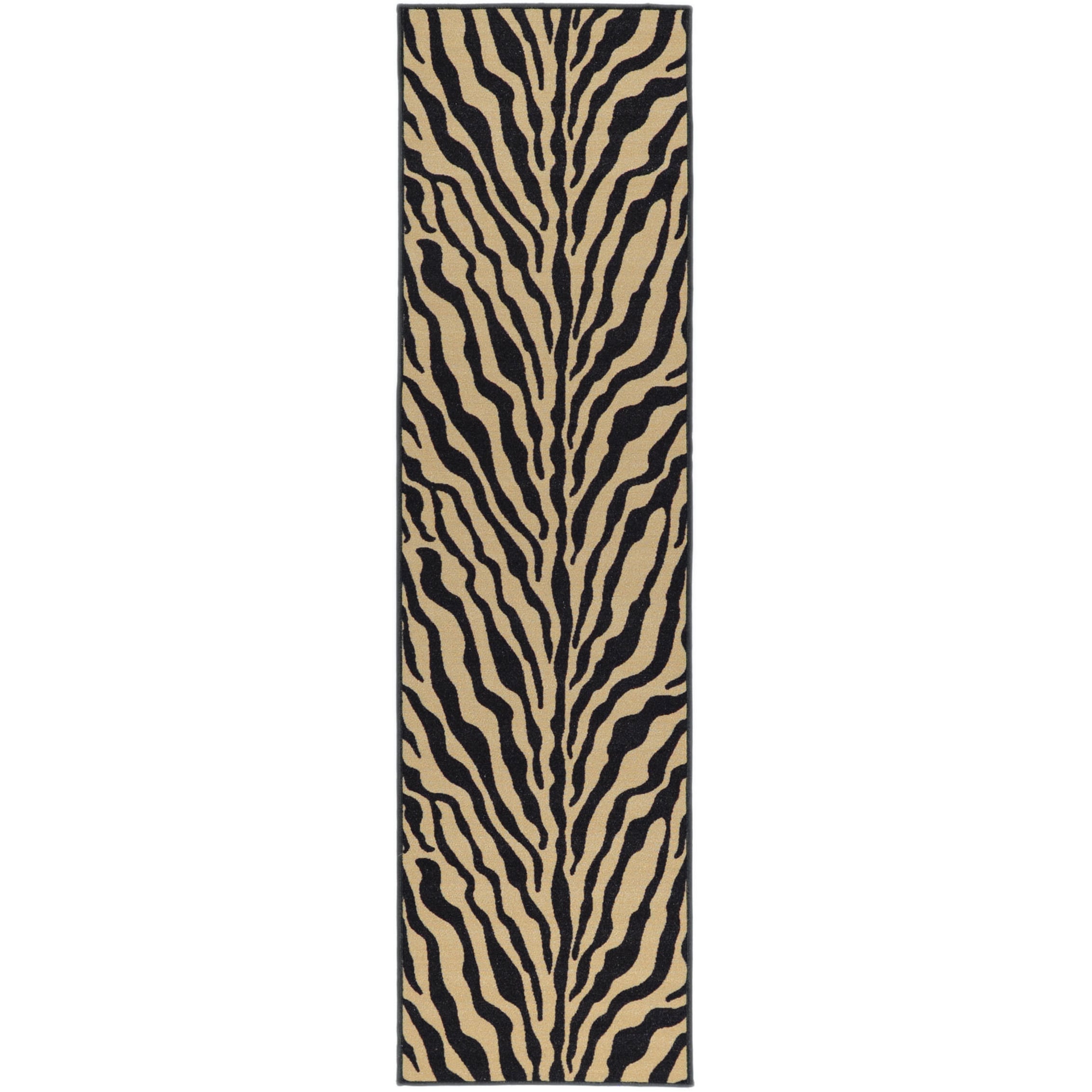 Animal Print Zebra Design Non skid Runner Rug (110 X 7)