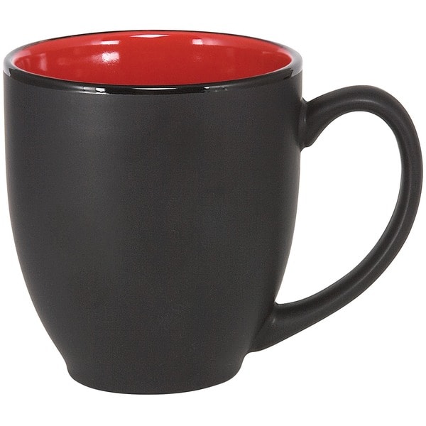 Shop Bistro Ceramic Large Matte Black With Red Interior 16 Oz Coffee