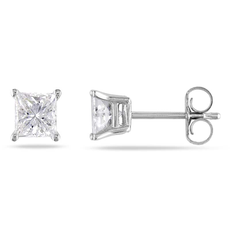 Miadora Signature Collection 14k White Gold 1ct TDW Diamond Solitaire Earrings