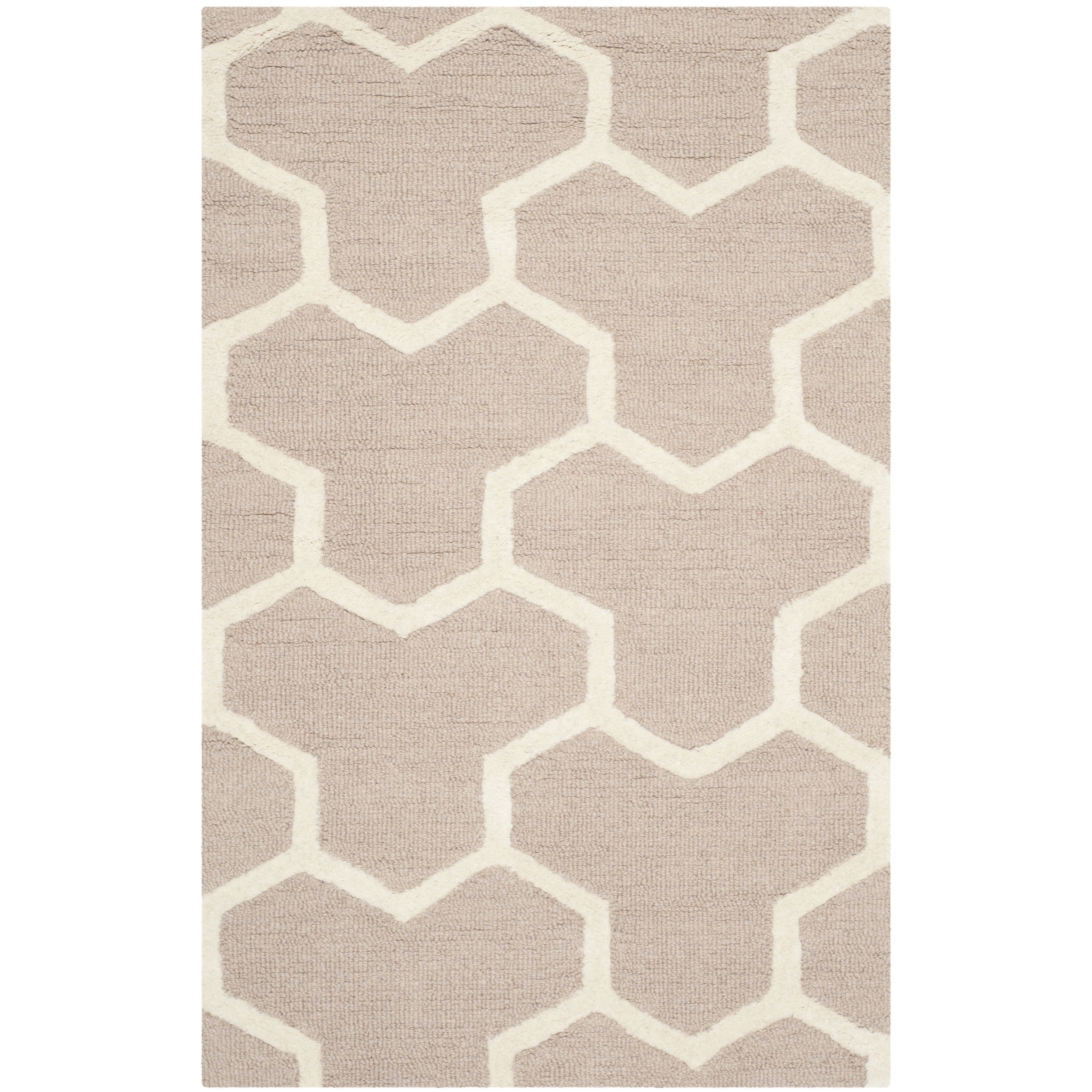 Safavieh Handmade Moroccan Cambridge Beige/ Ivory Wool/ Latex Rug (26 X 4)